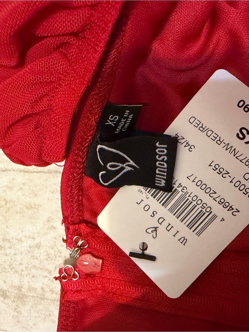 Windsor Red Ruched Off-Shoulder Mini Dress - Picture 2 of 4
